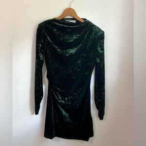 Zara crushed velvet mini dress